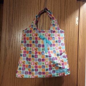 PartyLite Large Tote Bag, Colorful, Fruit Candles People Food 18" x 16" Party